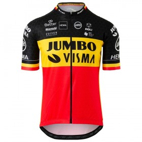 Maglia 2020 Team Jumbo-Visma Belgio Campioni N001 Manica Corta